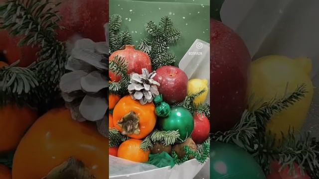новогодний букет из фруктов
