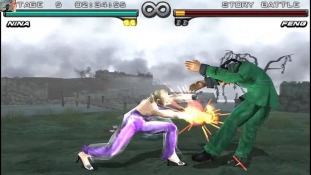 Nina Williams Story Playthrough | Tekken 5: Dark Resurrection | Tekken 5 Gameplay PSP Game, PS Game