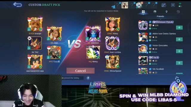 ? LIVE  LIBAS KELAS DUNIA  EVOS vs ONIC