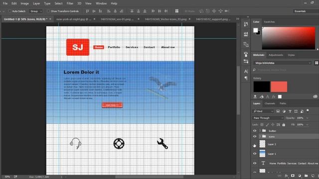 How to design website in photoshop 2016