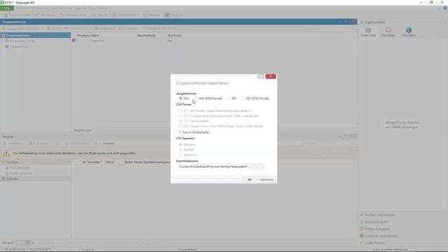 XML-Export mithilfe der ETS