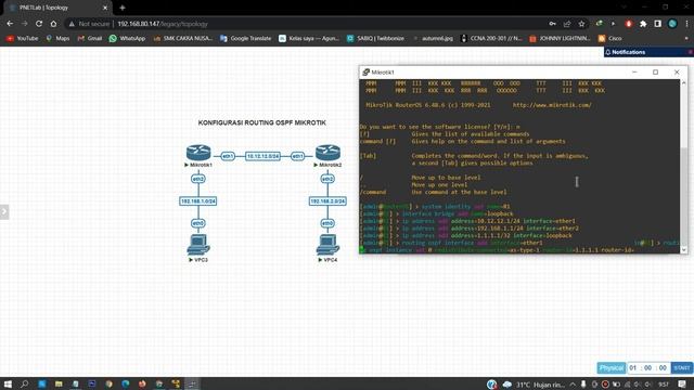 Konfigurasi Routing OSPF Di Router Mikrotik || PNETlab