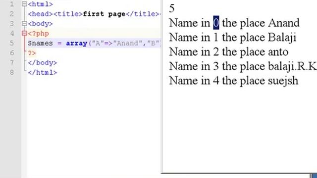 php tutorials in Tamil part - 16 Associative Arrays