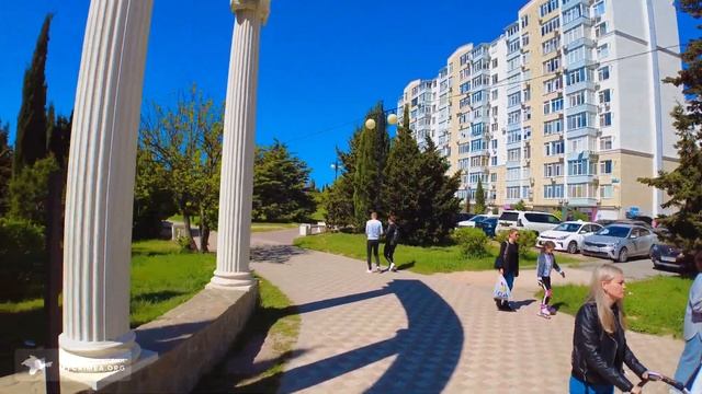 Парк Победы, микрорайон Лётчики. Севастополь в преддверии праздника Победы. Прогулка по городу 4К
