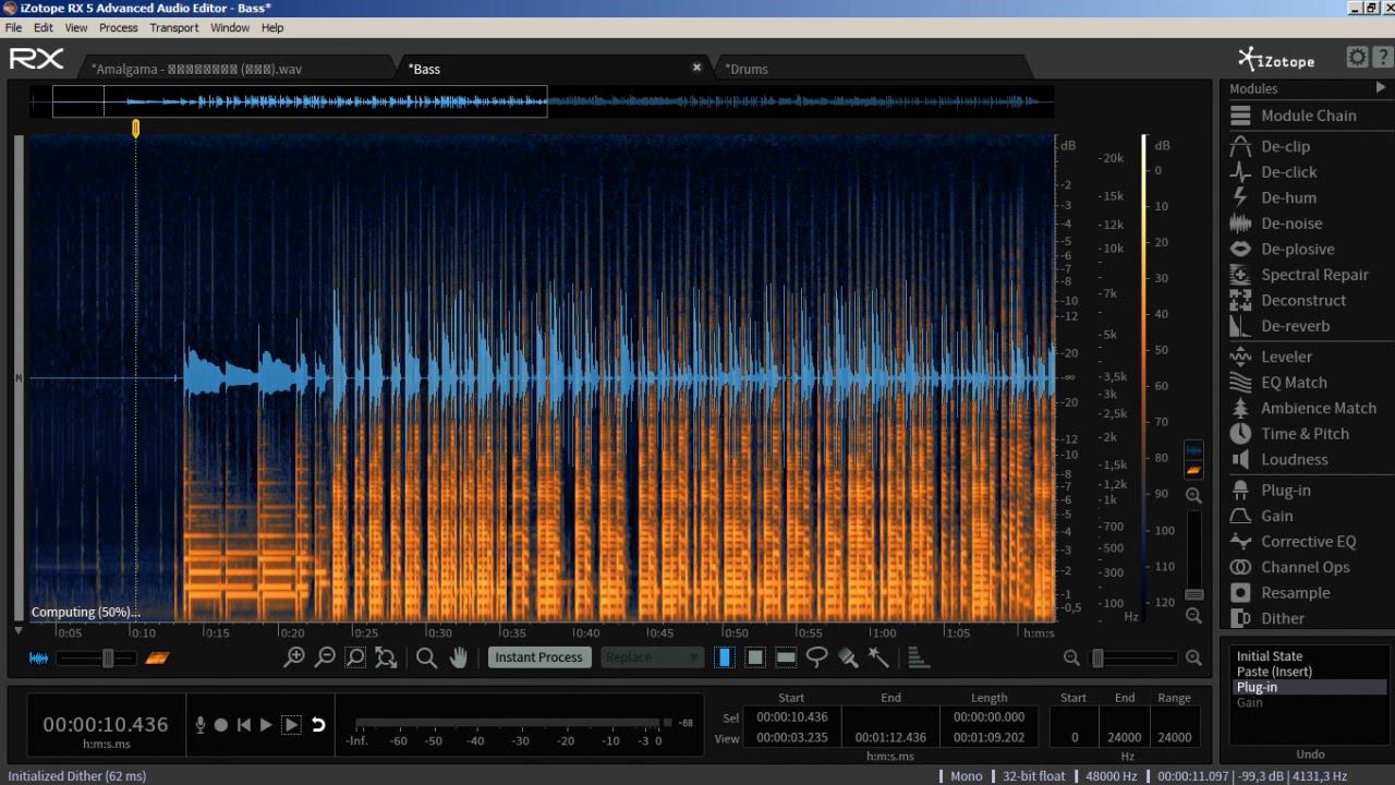 iZotope RX - Denoise с фазоинверсией в реальном времени.