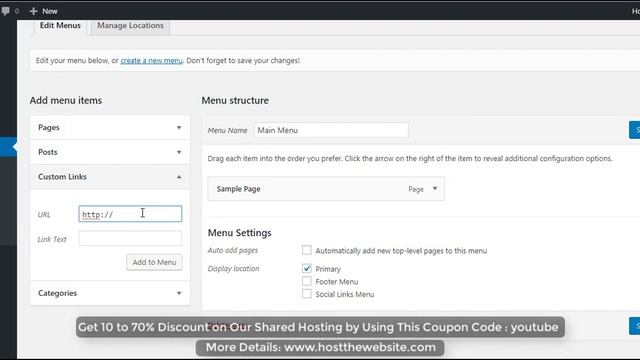 How to create a Custom Menu Link Item in WordPress  (Bangla) || Host The Website