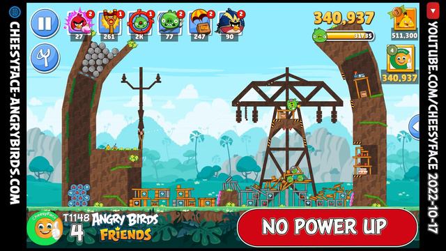 Angry Birds Friends Level 4 Tournament 1148 NO Power UP Walkthrough