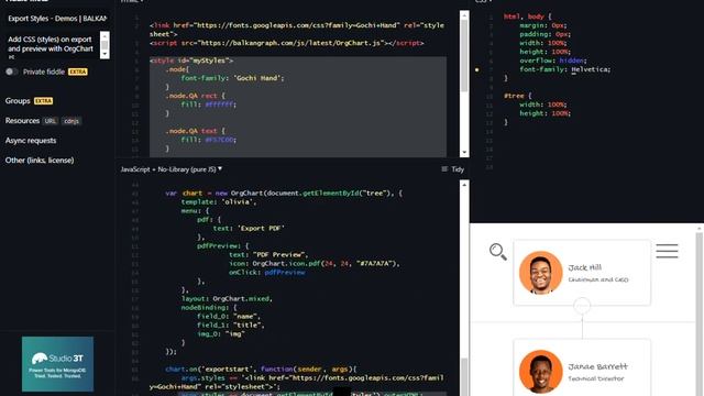 BALKAN OrgChart JS - How to export styles?