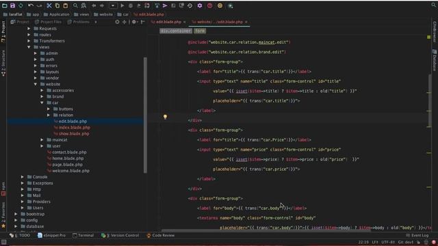 Laravel 5.5 with laraflat Add price to Car lesson 9