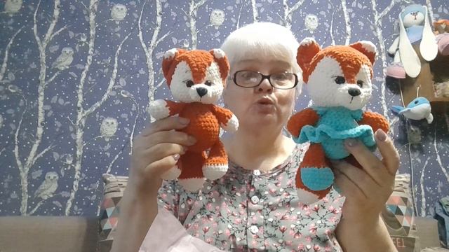 Мои вязаные игрушки и плетёный грибок.