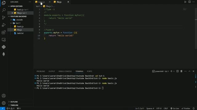 Importing  exporting in JavaScript  nodeJS