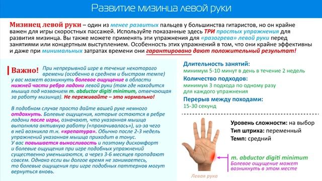 Упражнения на развитие мизинца левой руки - No Rust TV.