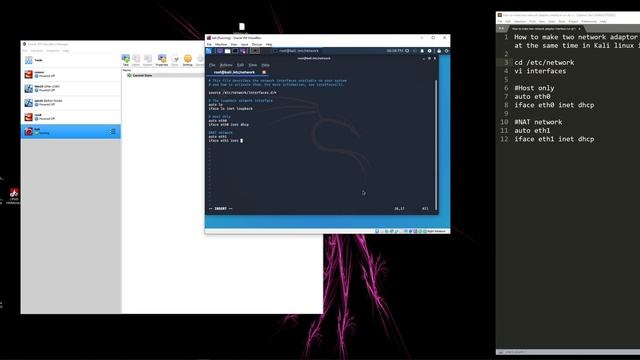 [Kali Linux] How to enable Two Network Interface simultaneously in VirtualBox