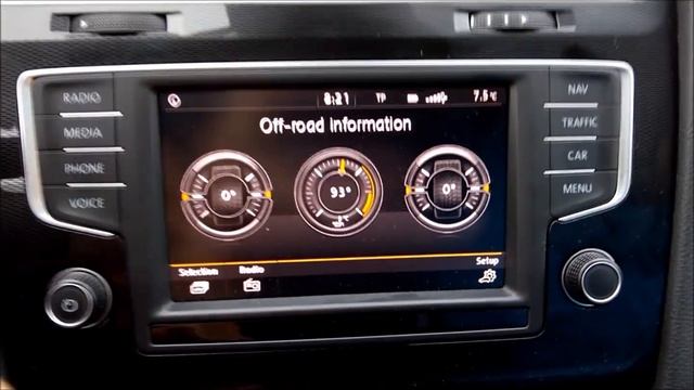 VW Golf 7, MY2016 – off-road display activation – vključitev terenskega zaslona