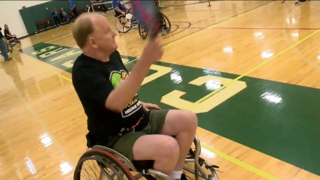 Wheelchair athletes compete in pickleball tournmanet
