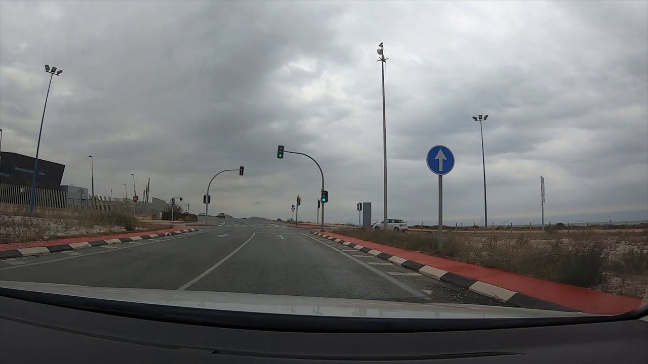 The road from the airport in the city of Alicante (ALC), Spain