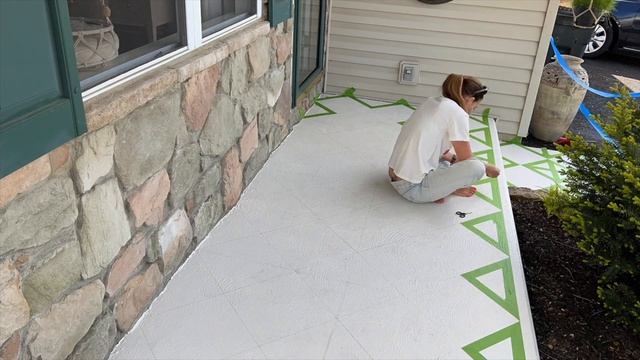re-painting my concrete porch in checkerboard pattern