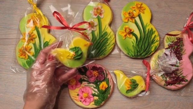 Пряники с цветами Пряники на 8 Марта