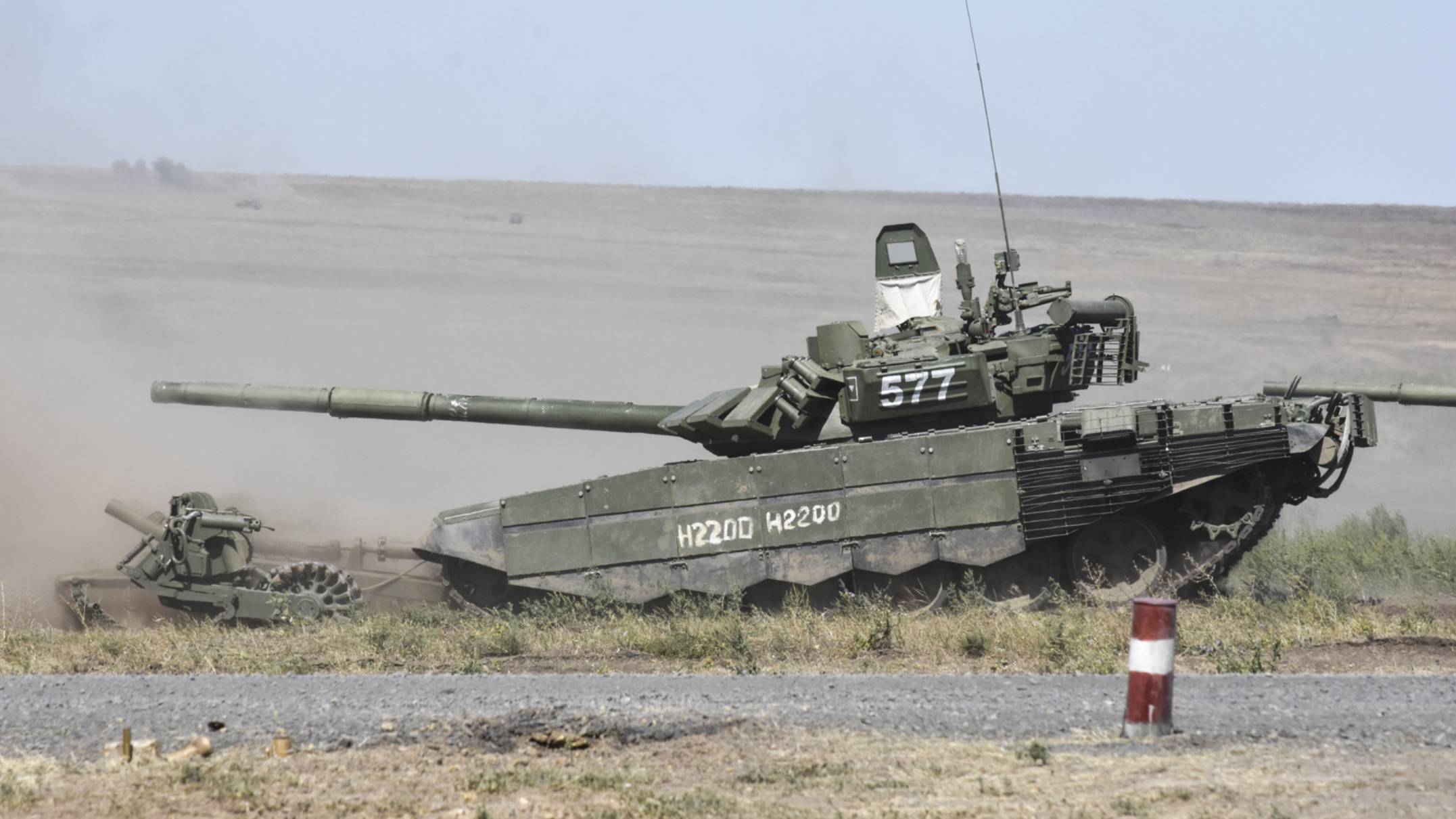 Танк Т-72Б3М на Кадамовском военном полигоне