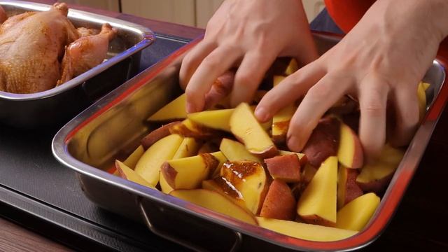 Цыплята с картошкой в духовке | Просто рецепт вкусного ужина на большую семью