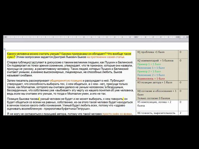 ЕГЭ по русскому языку - 2019. Разбор сочинения по новым критериям