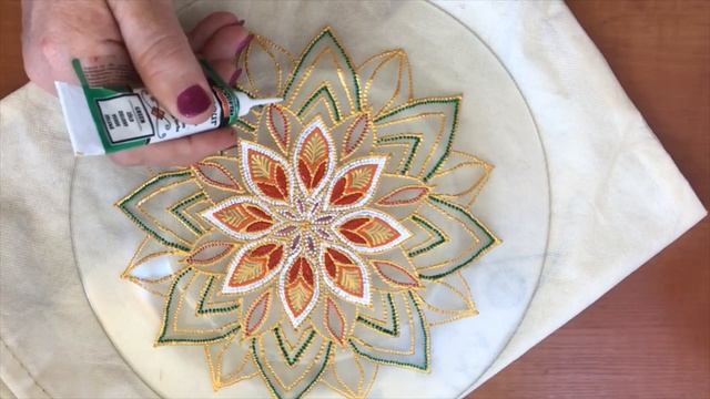 749.Точечная роспись тарелки. Декор своими руками. Dot painting plates.