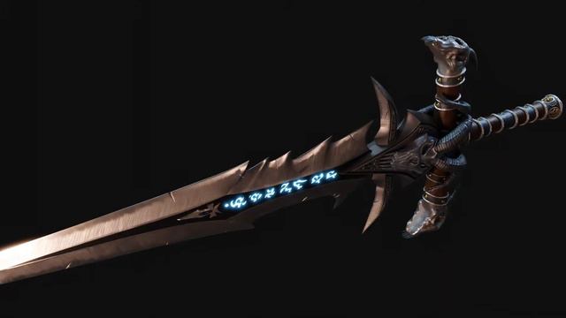 Frostmourne - runeblade of the Lich King from World of Warcraft (Blender 3D)