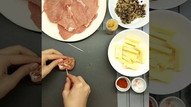 МЯСНЫЕ МЕШОЧКИ С ГРИБАМИ И СЫРОМ! быстрый и вкусный рецепт!