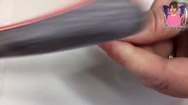 UV Gel Nails using brush up builder gel and diamond glitter
