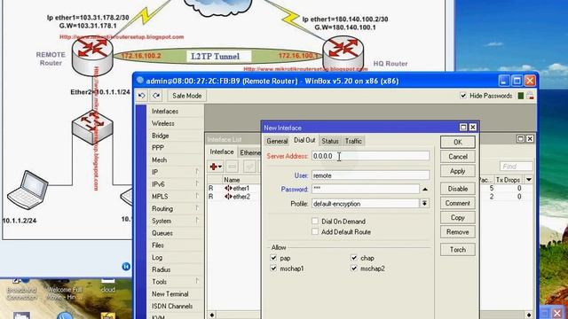 Mikrotik Router Connecting a Remote Client via L2TP Tunnel