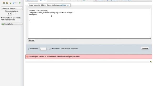 Sistema de Upload Utilizando Blob com Php e Mysql - Banco de dados