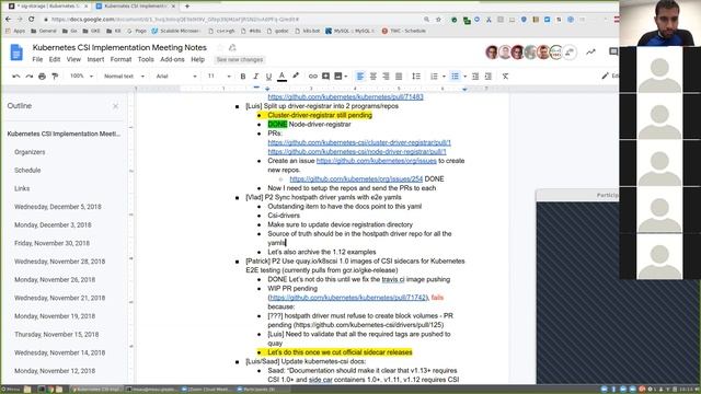 Kubernetes SIG Storage - CSI Implementation Workgroup 20181205