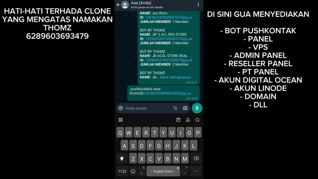 SCRIPT BOT PUSHKONTAK PAIRING CODE VIP V3 THOMZ || CEKIDGC NO OVERLIMIT || AUTO SAVE ||BISA SET JED