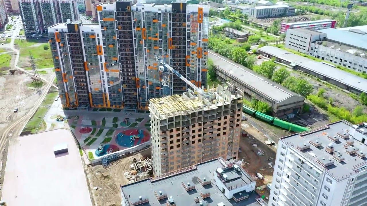 Июнь 2022. ЖК Мичуринские Аллеи д.5. Ход Строительства. Видео с дрона