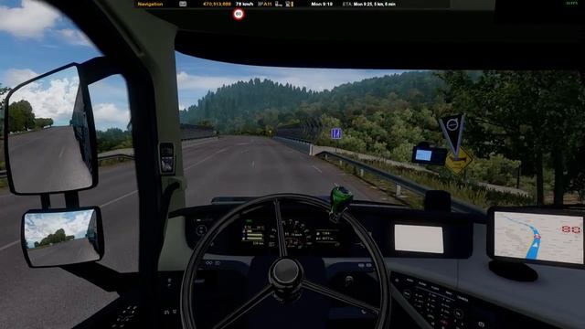 Euro Truck Simulator 2 1.36 Grand utopia Map 1.8 Egeskov to Chirac - Volvo FH16 sound mod