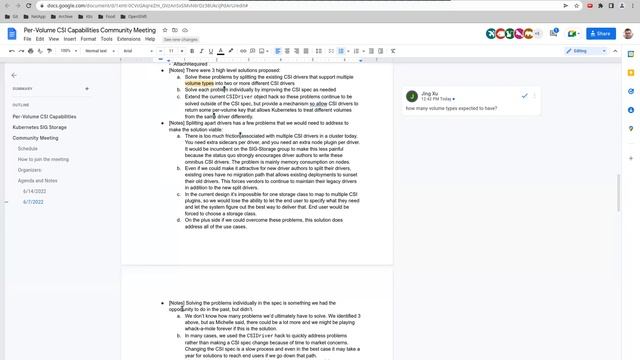 Kubernetes SIG Storage - Per-Volume CSI Capabilities Design Meeting 2022-06-14