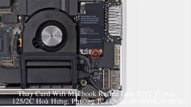 Thay Card Wifi Macbook Retina 2012 Late 13 inch MD212 MD213