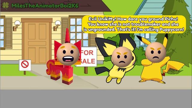 Evil Unikitty Grounds Pichu/Grounded