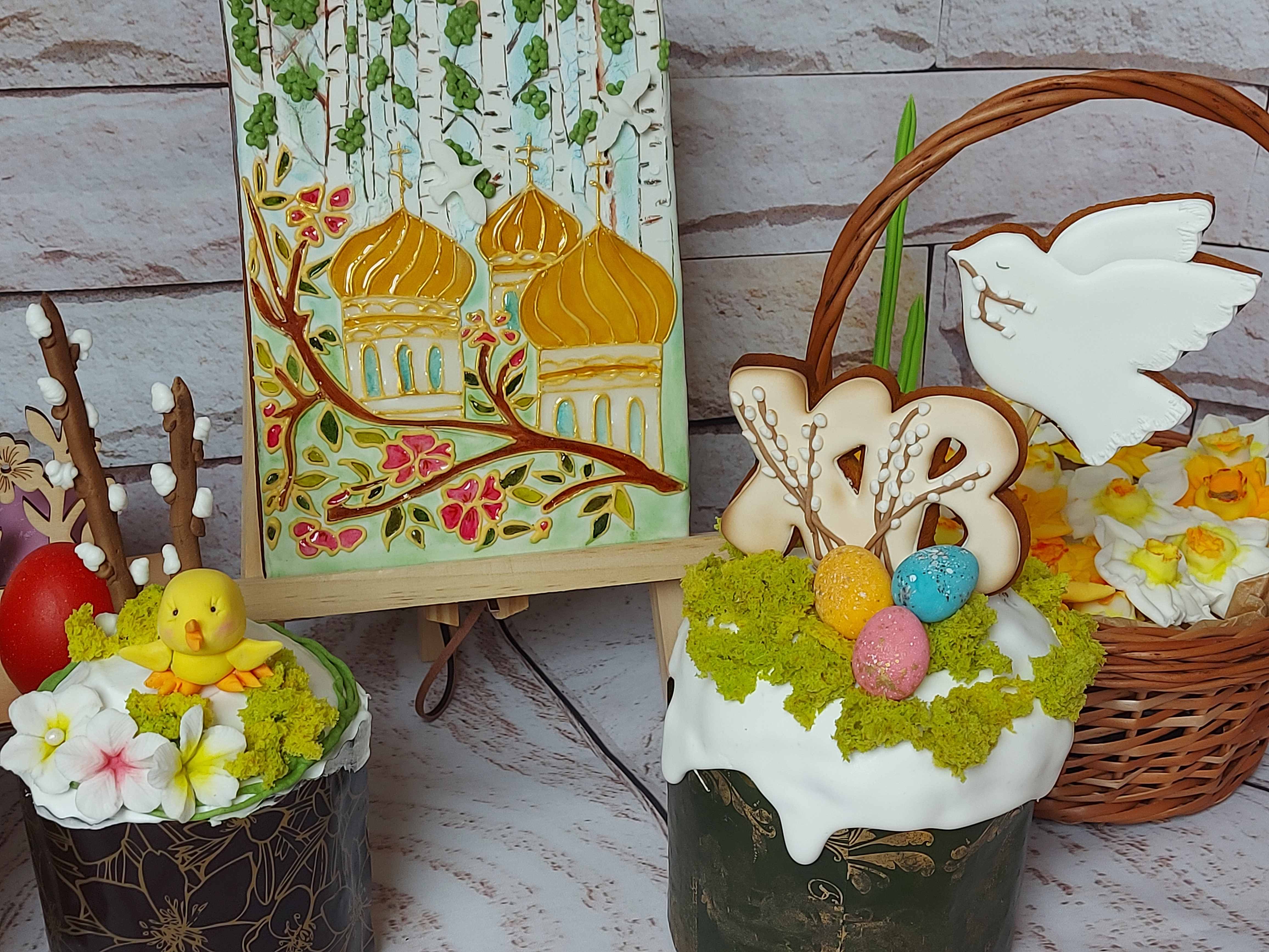 Пряничный витраж Храм в берёзовой роще