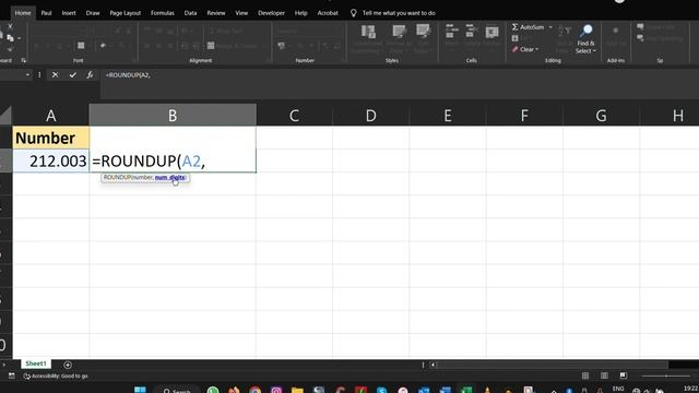 ROUNDUP Function How to Round Up in Excel #excel #exceltricks #exceltutorial #exceltips #tutorial