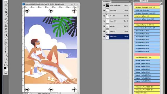 Photoshop T-Shirt Artwork Register Marks & Color Proofs Using UltraSeps