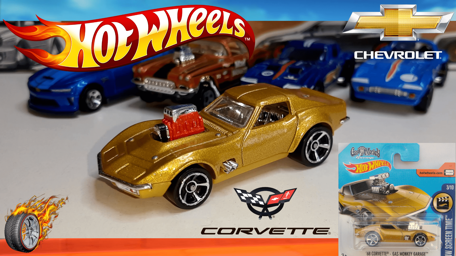 Custom Hot Wheels 68 Corvette Gas Monkey Garage HW Screen Time 3/10