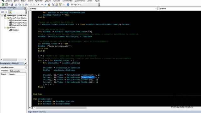 Desenhando no AutoCAD com VBA - Excel.