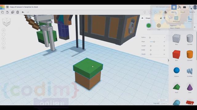 БОНУС#TINKERCAD 3D моделирование Урок 3.6 Собираем блок травы!