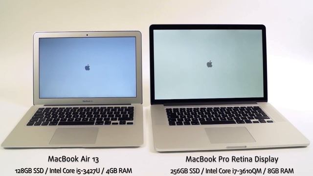 MacBook Pro Retina Display vs. MacBook Air 13 boot up competition - laptop.bg (Full HD version)