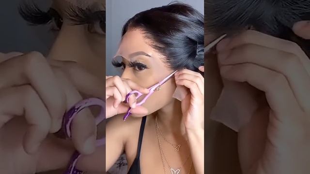 HOW I INSTALL MY LACE WIGS! | UNDER THREE MINUTES.Pre Plucked 4x4 Human Hair Lace Wig 150% Density