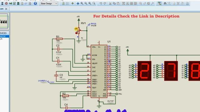 ICL1707 ADC Display Driver Proteus Simulation