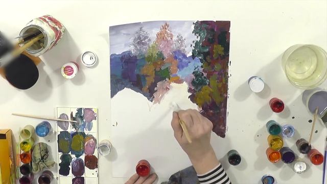 Светлана Кокорина - рисуем зимний пейзаж