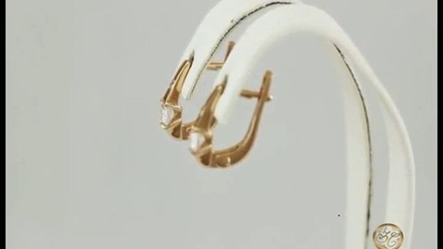 Золотые серьги с цирконием