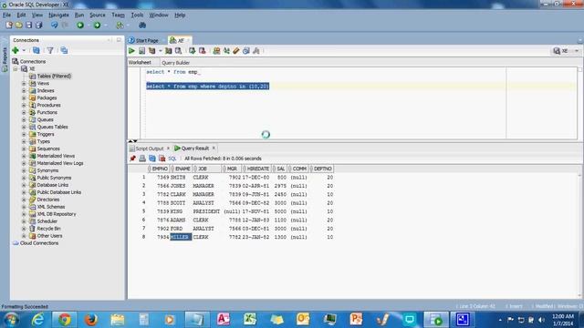 IN Operator in SQL Query with Example
